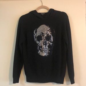 MinnieRose Black Crystal Skull Hoodie Sweater
